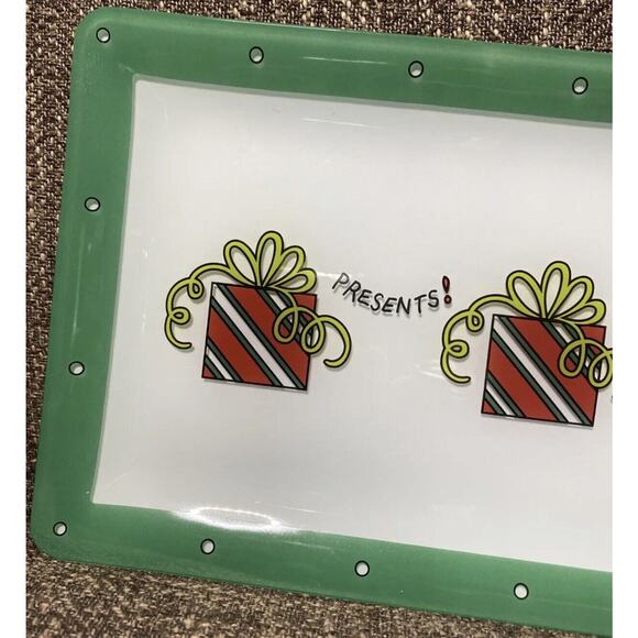 Fitz & Floyd Essentials Christmas Glass Serving Tray Holidays Snack Plate - Picture 5 of 6